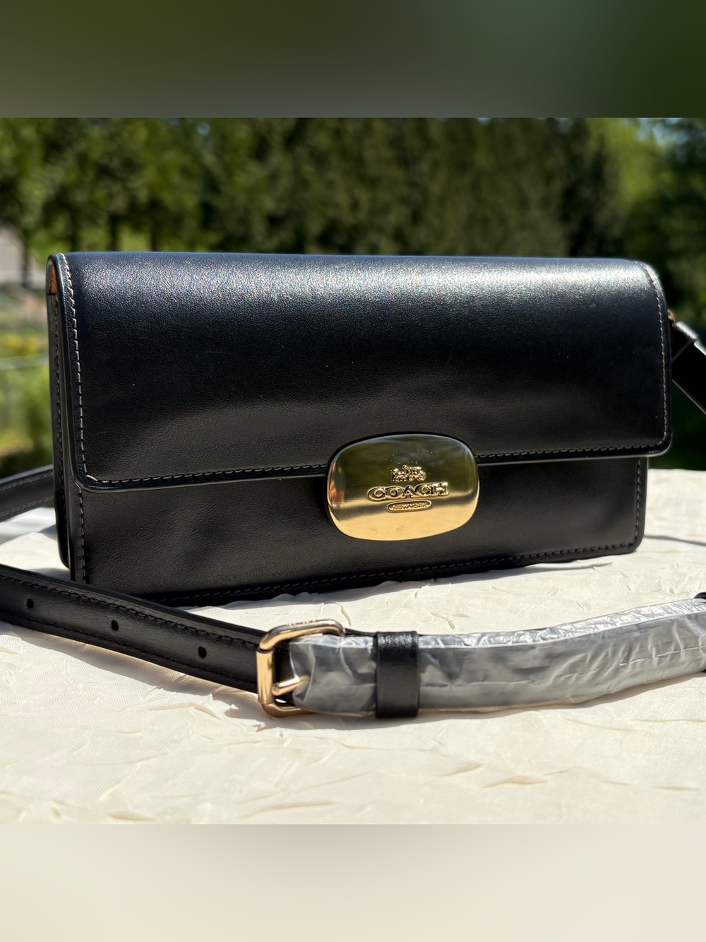 COACH Eliza Flap Crossbody In Black CP045